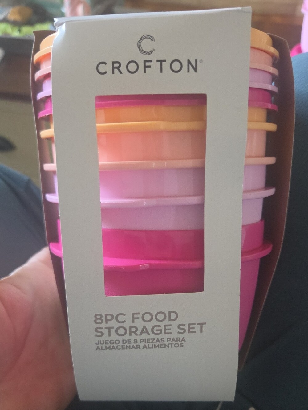 Crofton 8-Piece Pink & Peach Stackable Food Storage Set